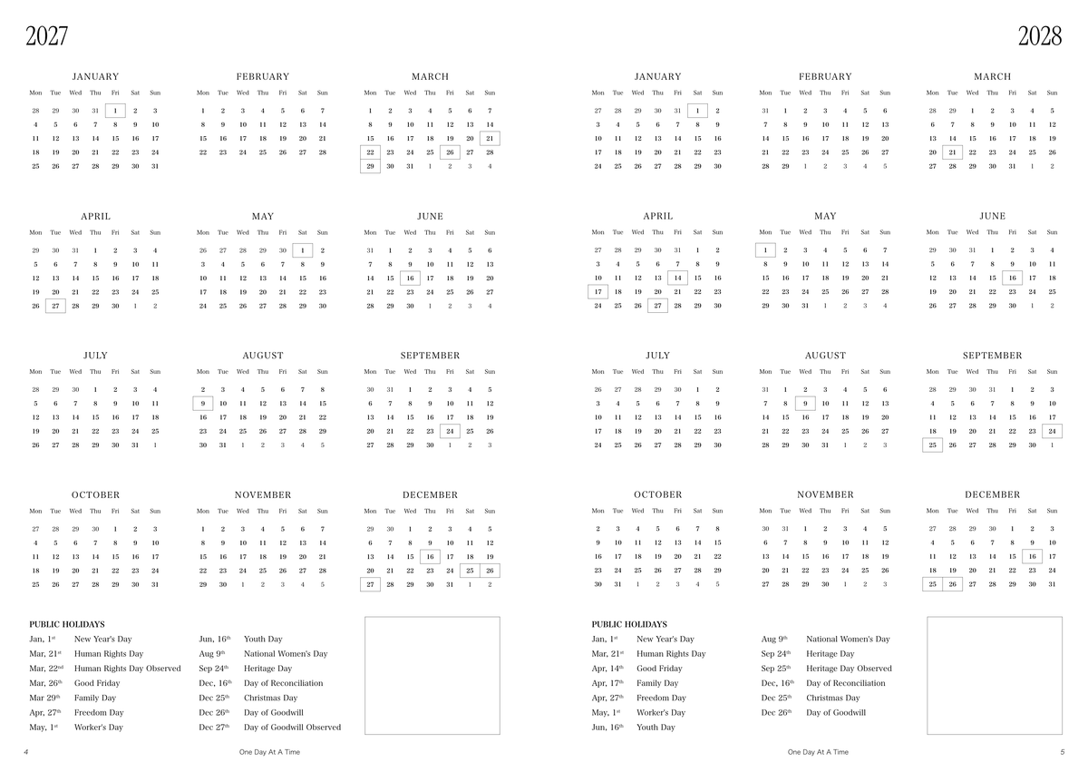 Weekly Planner (Horizontal Layout) | Undated