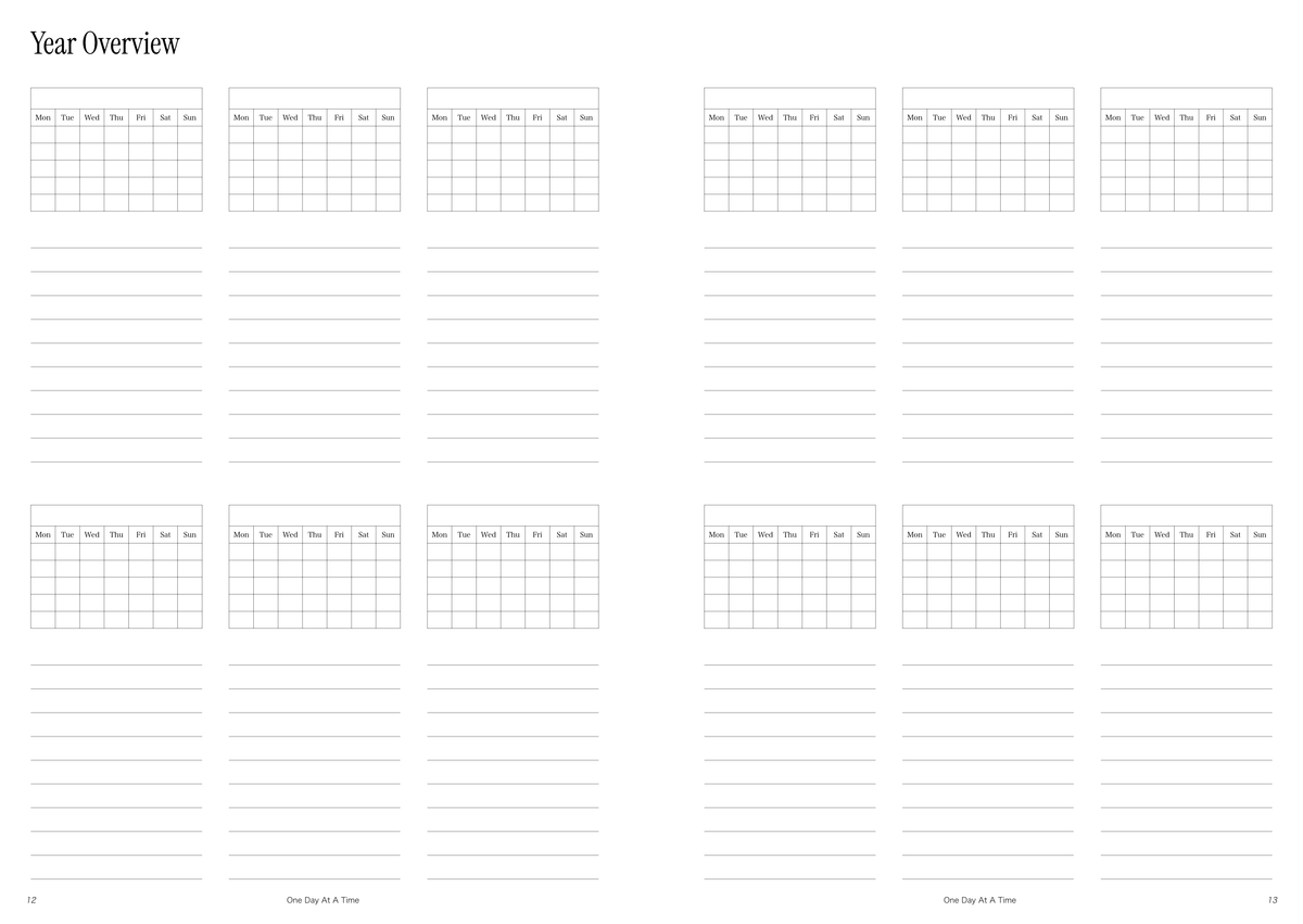 Weekly Planner (Horizontal Layout) | Undated