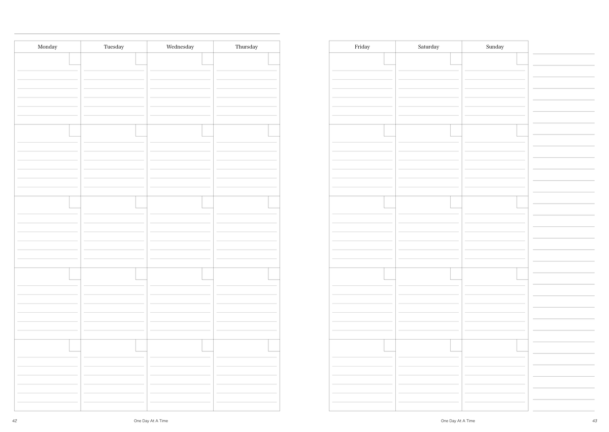 Weekly Planner (Horizontal Layout) | Undated
