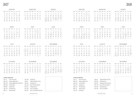 Weekly Planner (Vertical Layout) | Undated