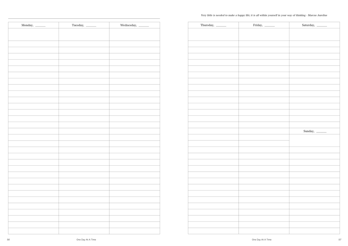 Weekly Planner (Vertical Layout) | Undated